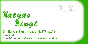 matyas mingl business card